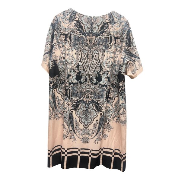 Chico's Pink and Black Paisley Plaid Short Shift Dress - Picture 8 of 9